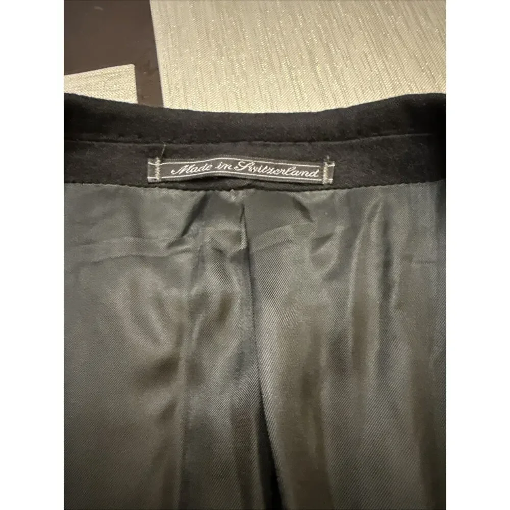 Mens 42 R Ermenegildo Zegna 100 % Cashmere Solid Black Blazer Made Switzerland - Picture 2 of 12